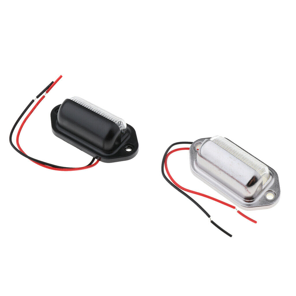 12V Truck Trailer 6SMD LED License Plate Light Door Light Pedal Light Black