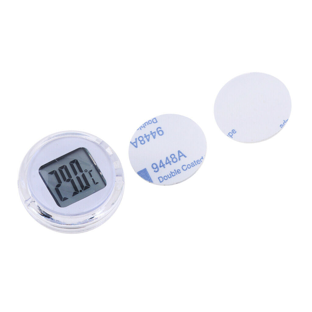 2 Pieces Instruments Waterproof Temperature Gauge for Motorcycle Black+White