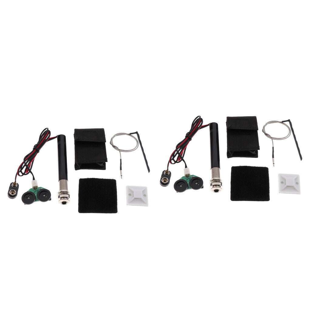 2 Set Active Endpin Preamp Piezo Transducer for Acoustic Guitar Ukulele Part