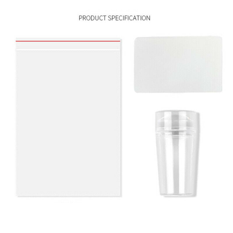 Nails Design Clear Silicone Nail Art Scraper Nails Gel Nail Polish Stamp DbH XC