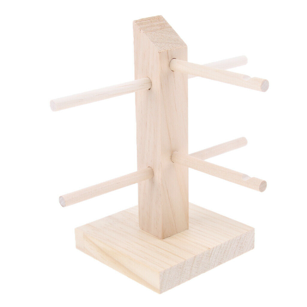 Wood Sunglasses Eyeglass Rack Display Stand Holder Single Line for 2 Pairs