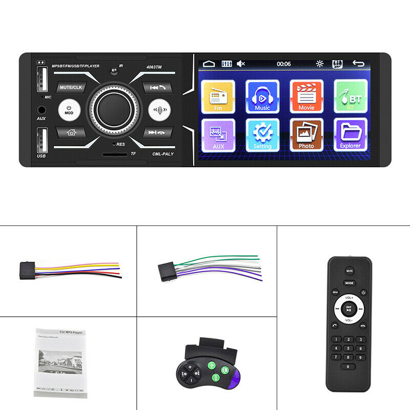 4.1 inch High Definition Car Bluetooth Touch Screen Player With Smart Voice IPS