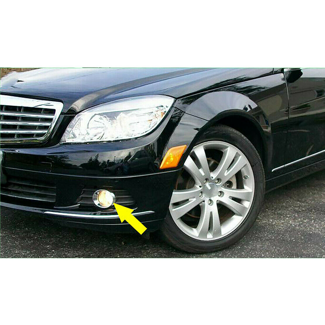 2x Front Fog Light Cover Trim Fit For Mercedes Benz C Class W204 C300 C350