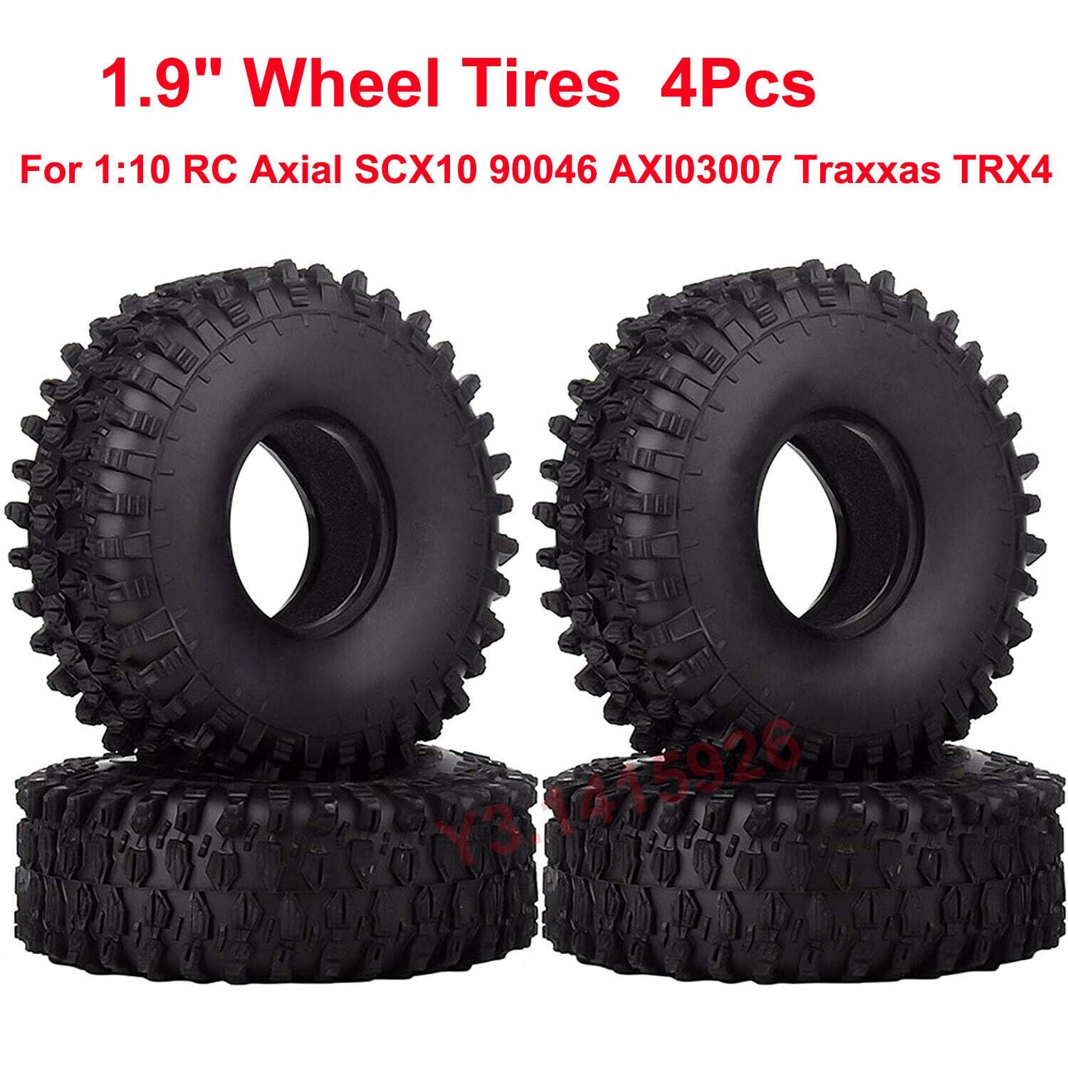 4Pcs 1.9" Wheel Tires 116*42MM F 1:10 RC Axial SCX10 90046 AXI03007 Traxxas TRX4