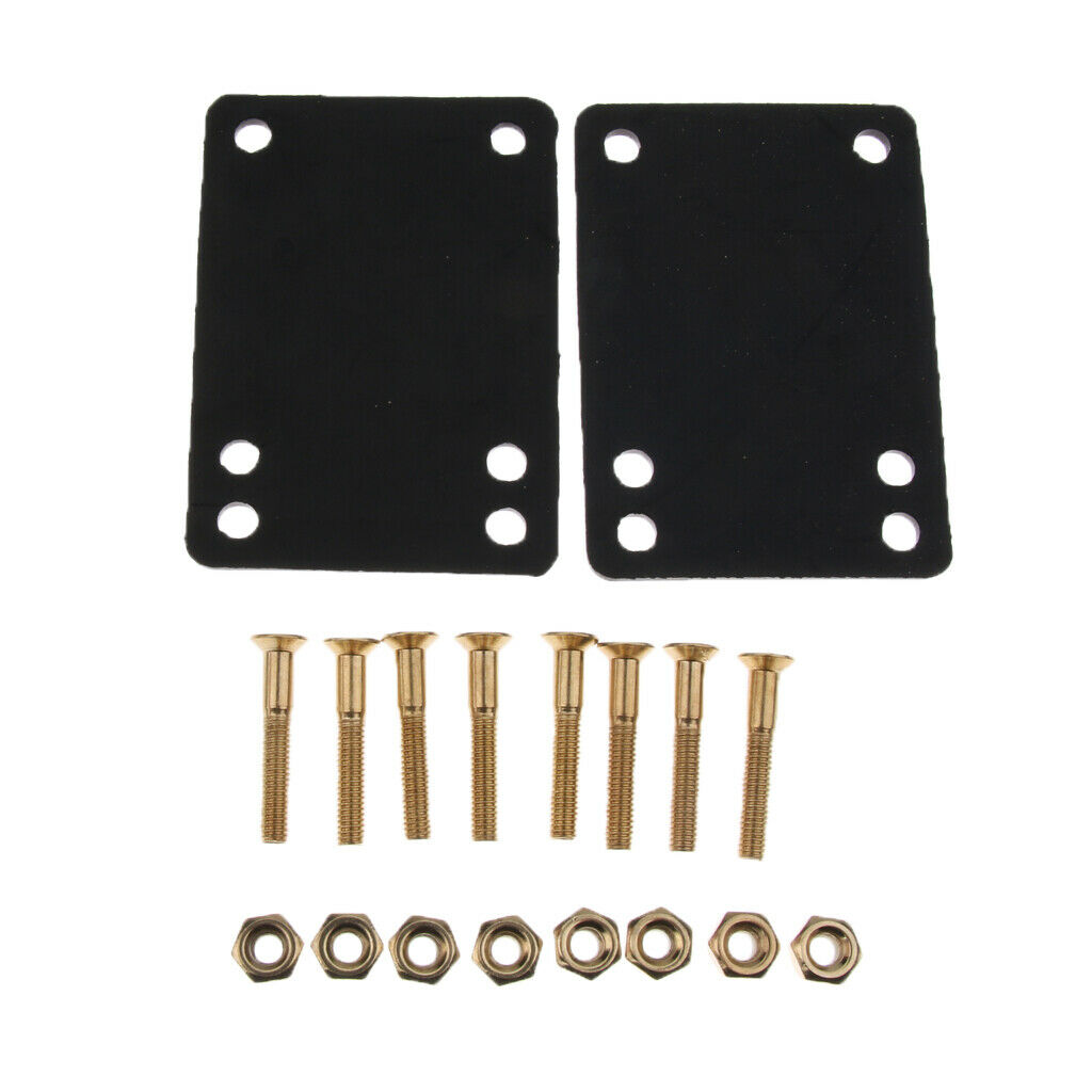 Skateboard Riser Pads 3mm Black with 8 Sets Skateboard Screws Hardware 29mm