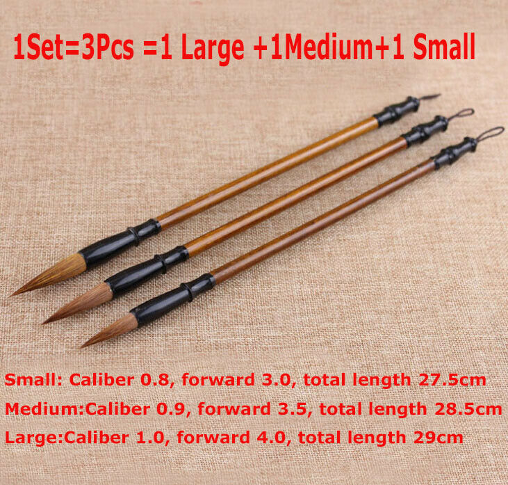 3pcs/set Excellent Quality Chinese Calligraphy Brushes Pen For Writing BY1