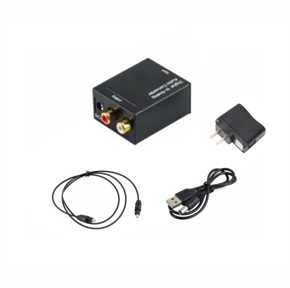 Digital Optical Coax Toslink To Analog Converter Adapter RCA L/R Stereo Audio S
