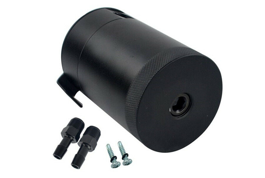 2-Port Baffled Aluminum Oil Catch Can Tank Air Separator 3/8" NPT Inlet Outlet