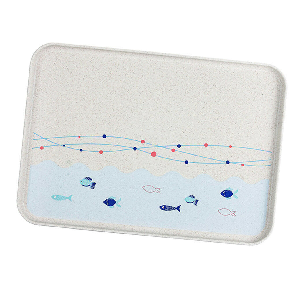 3 Pack Eco-Friend Wheat Straw Rectangular Plate Food Snack Dish Fruit Plate