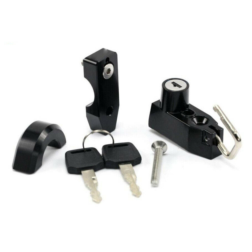 Motorcycle Helmet Lock Security Padlock 7/8" 22-26mm Handlebar Black w/ Keys