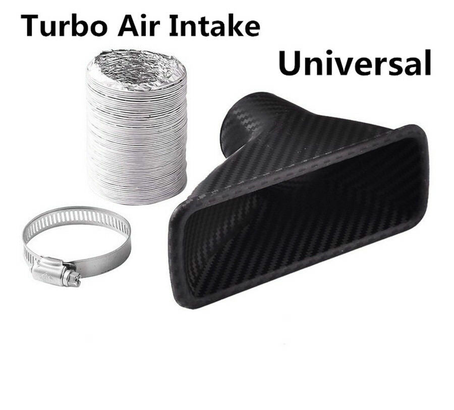 Car SUV Front Bumper Turbo Air Intake Pipe Turbine Inlet Pipe Air Funnel -Black