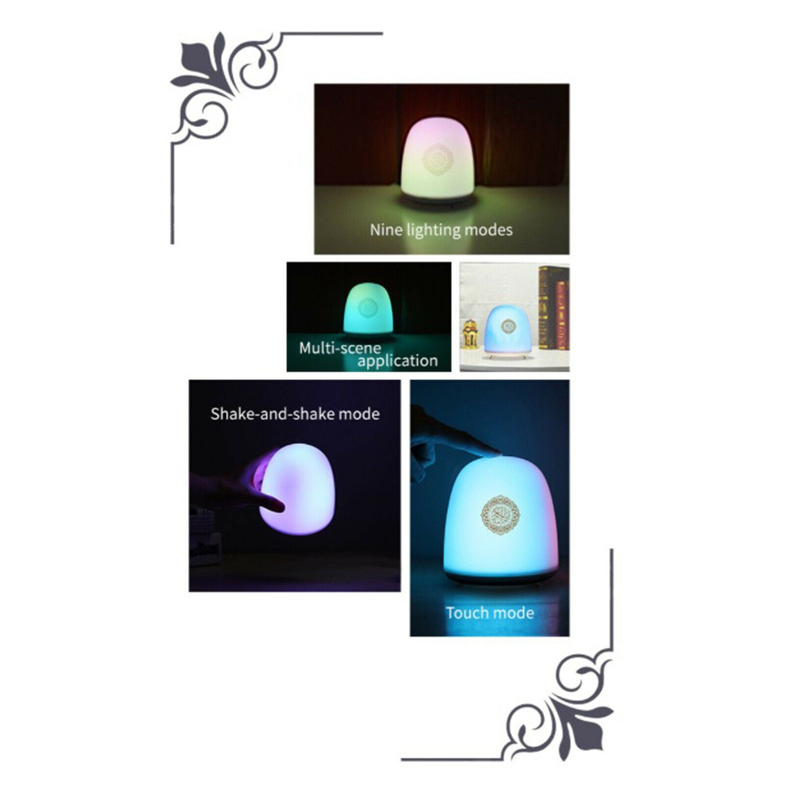 Portable Bluetooth Quran Speaker USB MP3 Qur'an Player Remote RGB Nightlight