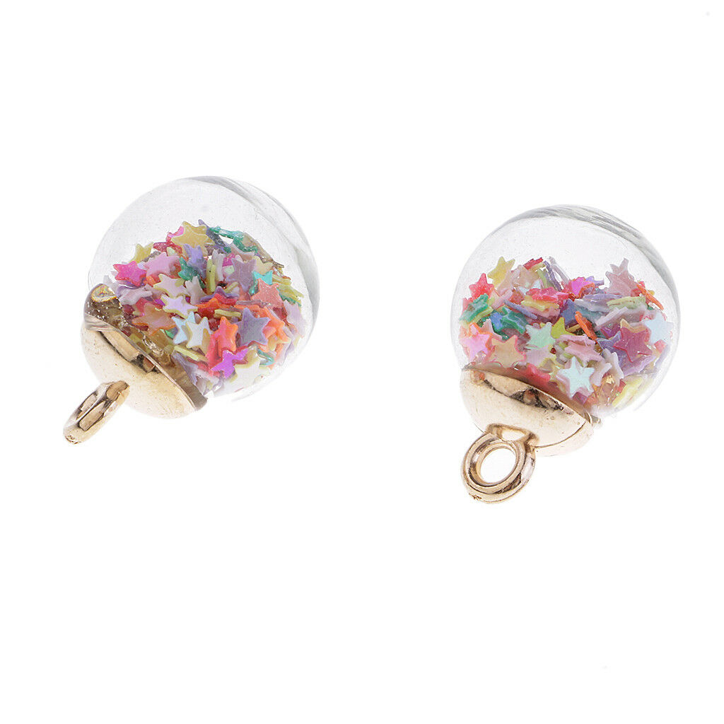 20xLucky Star Glass Wishing Ball Pendant Charms DIY Necklace Earring Jewelry
