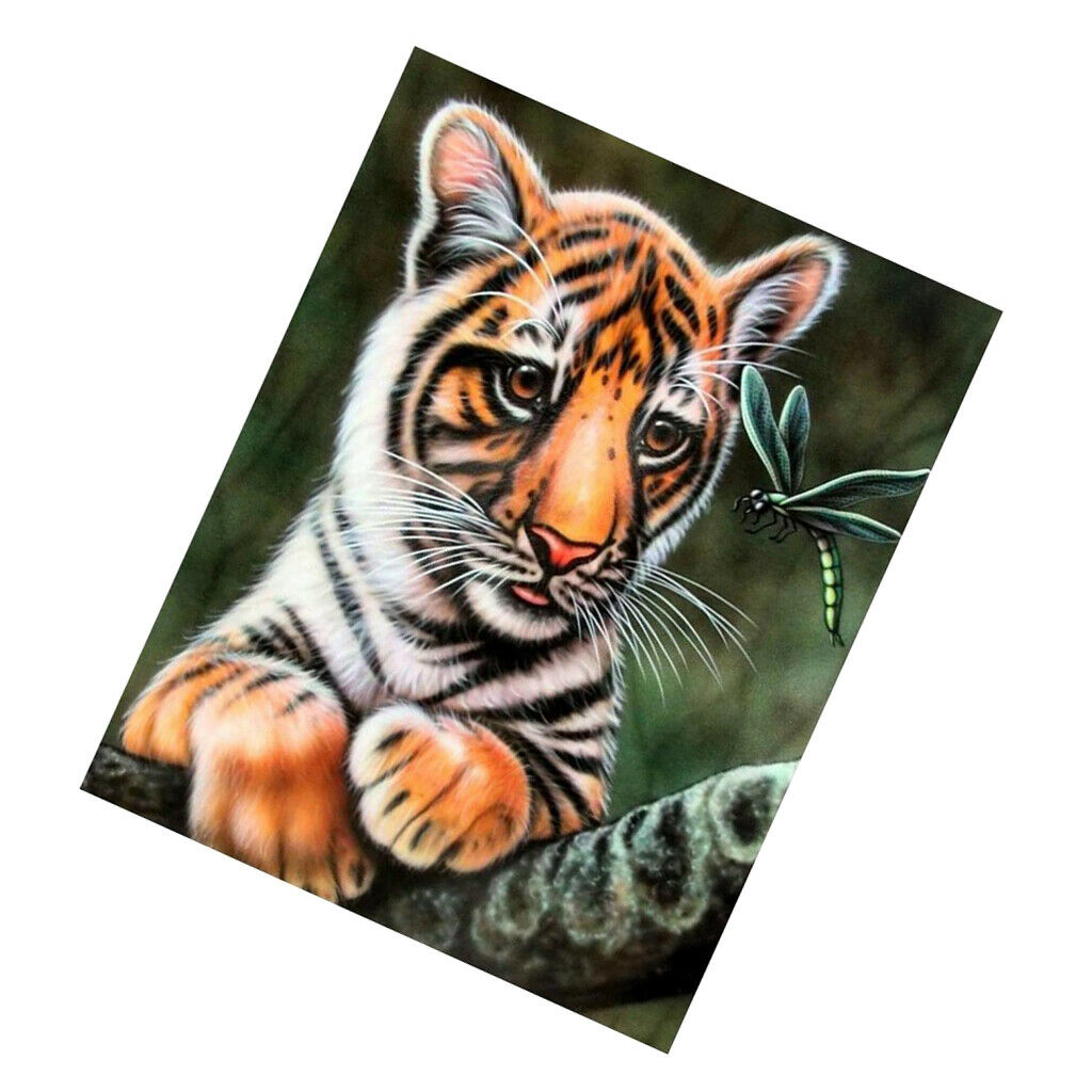 DIY Diamond Painting Animals Tiger Dragonfly Embroidery Cross Stitch Decor