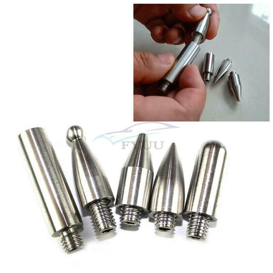 5Pcs Stainless Car Dent Removal Repair Puller Push Rods Hook Replacement Head