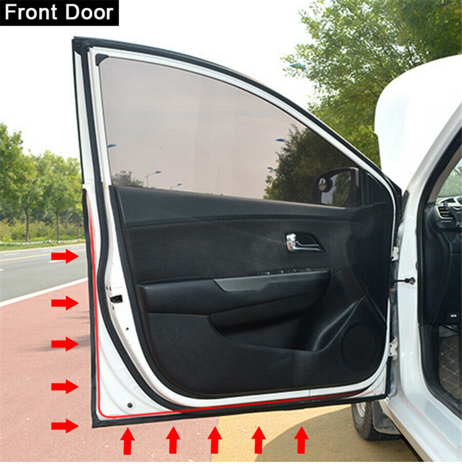 4Pcs Front Rear Door Sealing Strips Soundproof Rubber Universal Sealed Mouldings