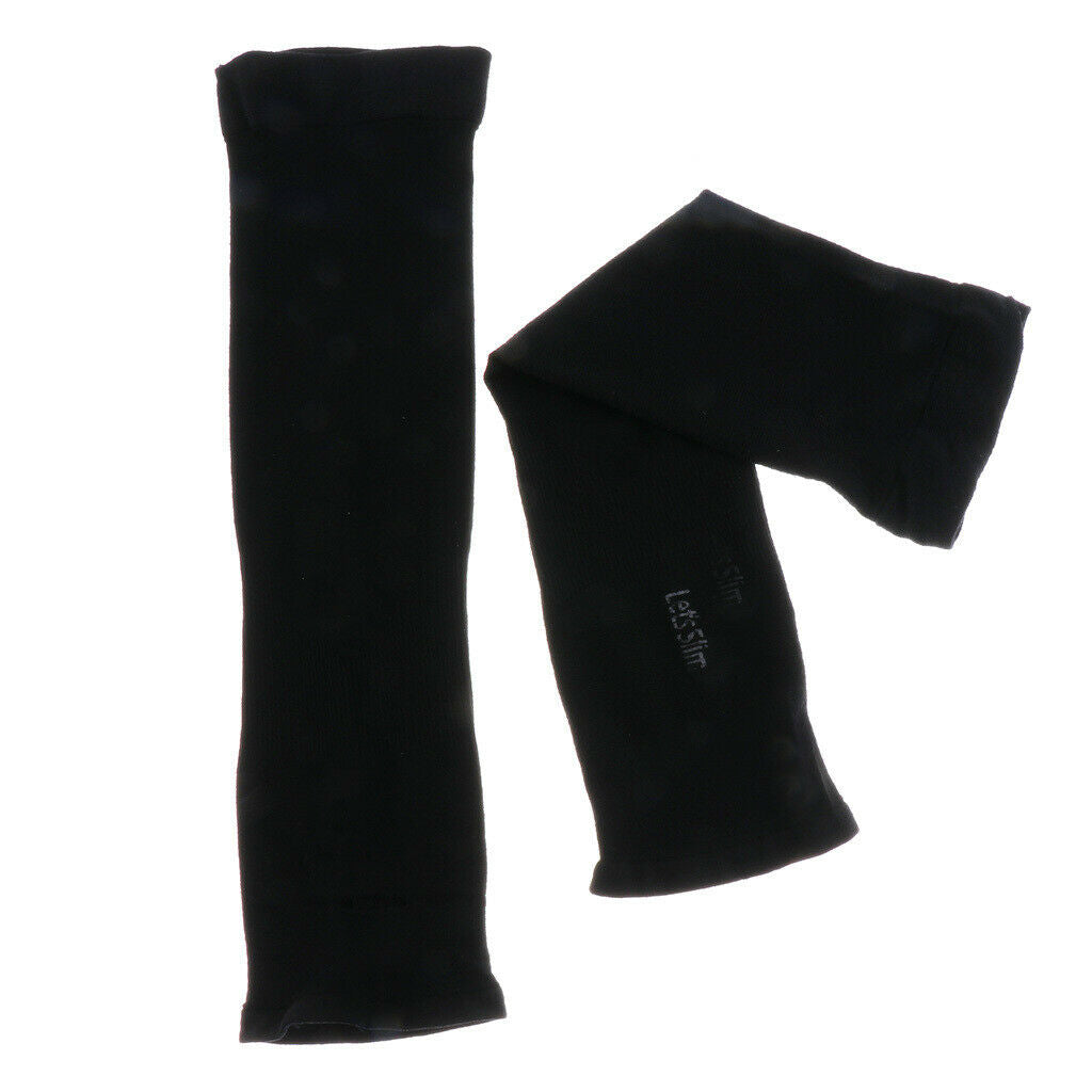 1 Pair Black Arm Cooler Arm Hand Cover Sleeves for UV Sun Protection