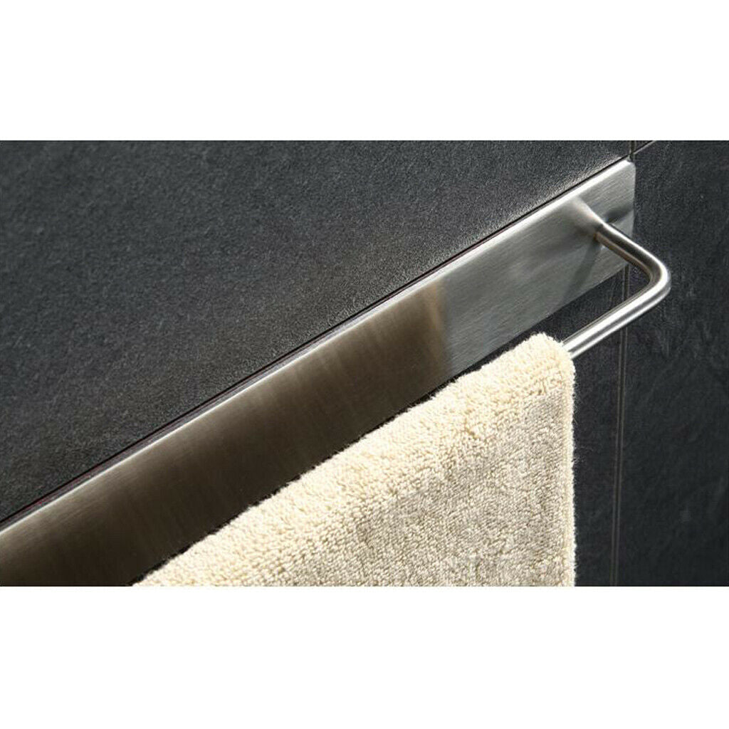Adhesive Stainless Steel Towel Rack Holder Bathroom Single Towel Bar 34cm