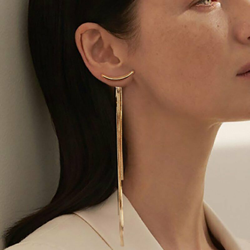 Women Ear Stud Gifts Earrings Drop Dangle Jewelry Chain Long Tassel Fashion