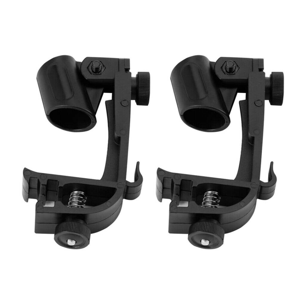 Pack of 2 Mic Microphone Stand Clamp Holder Mic Clip Holder Clip-on Stand