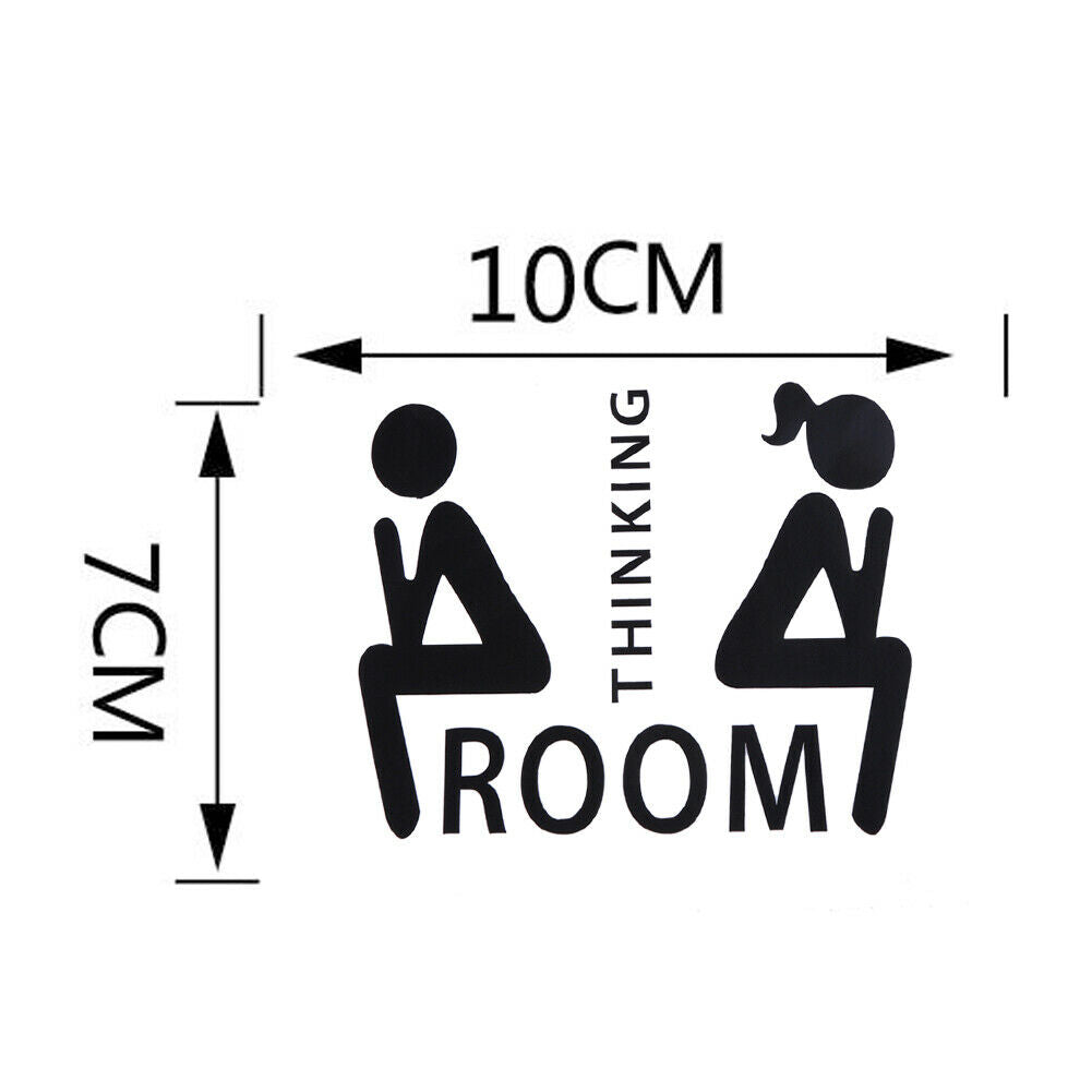 Thinking Room Toilet Paste Wc Door Sign Removable Toilet Wall Stickers @