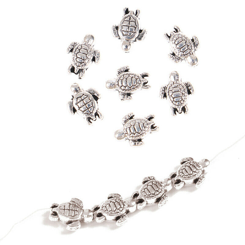 80pcs 9*7mm Tortoise Beads Pendant Charms For Jewelry Making DIY Accessor.l8