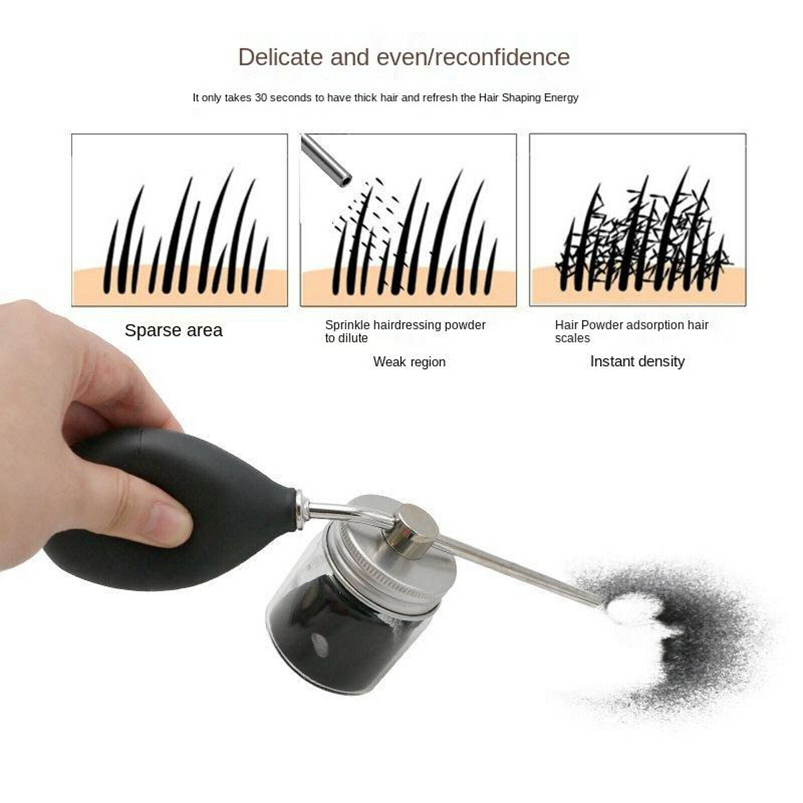Aluminum   Silicone Talc Powder Blower Puffer Barbers Hairdressers Talcum