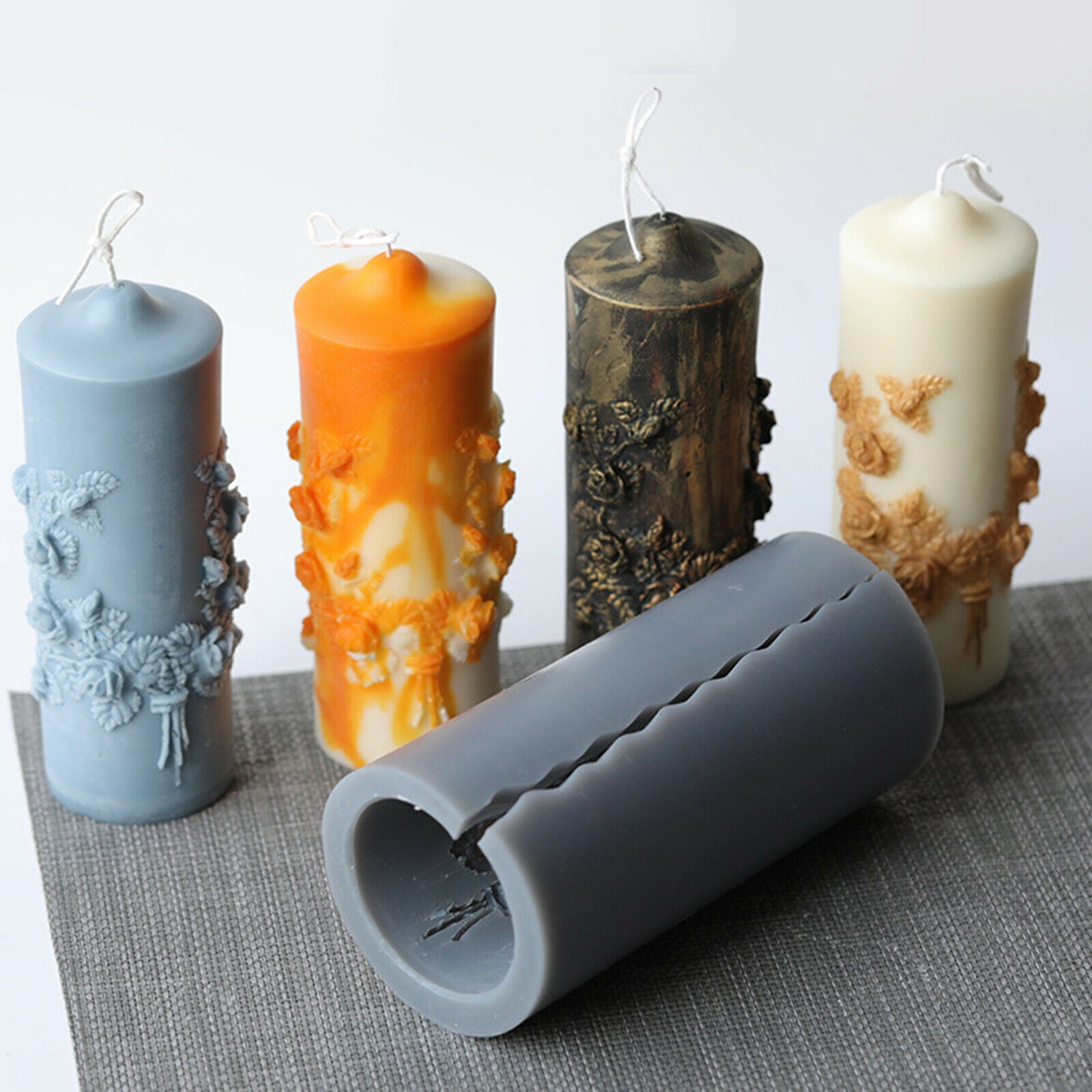 Cylinder Shape Long Pole Candle Molds Soap Wax Making Craft DIY Wedding Gift