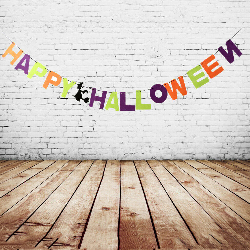 Happy Halloween Sign Bunting Banner Pennant Garland Party Hanging Decoration
