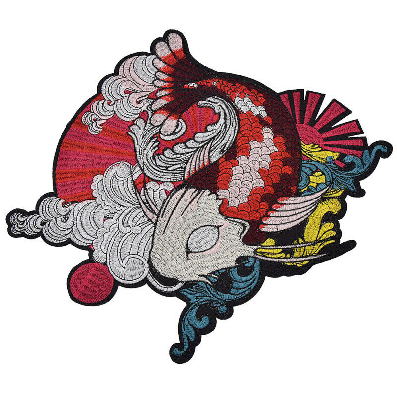 Japanese Koi Fish Patch Ironing Heat Transfer Stickers  Appliques DIY Decoration