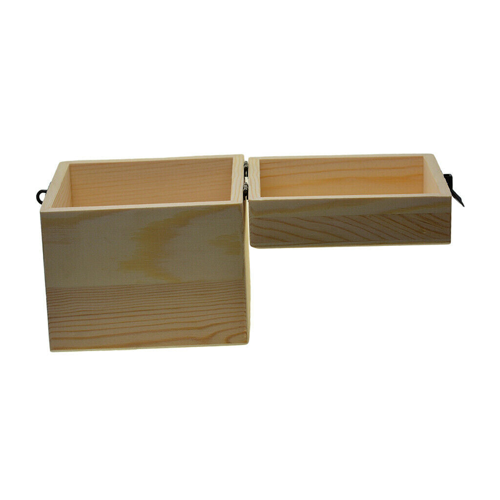 Plain Wooden Treasure Chest Wood Jewelry Storage Craft Box Square DIY