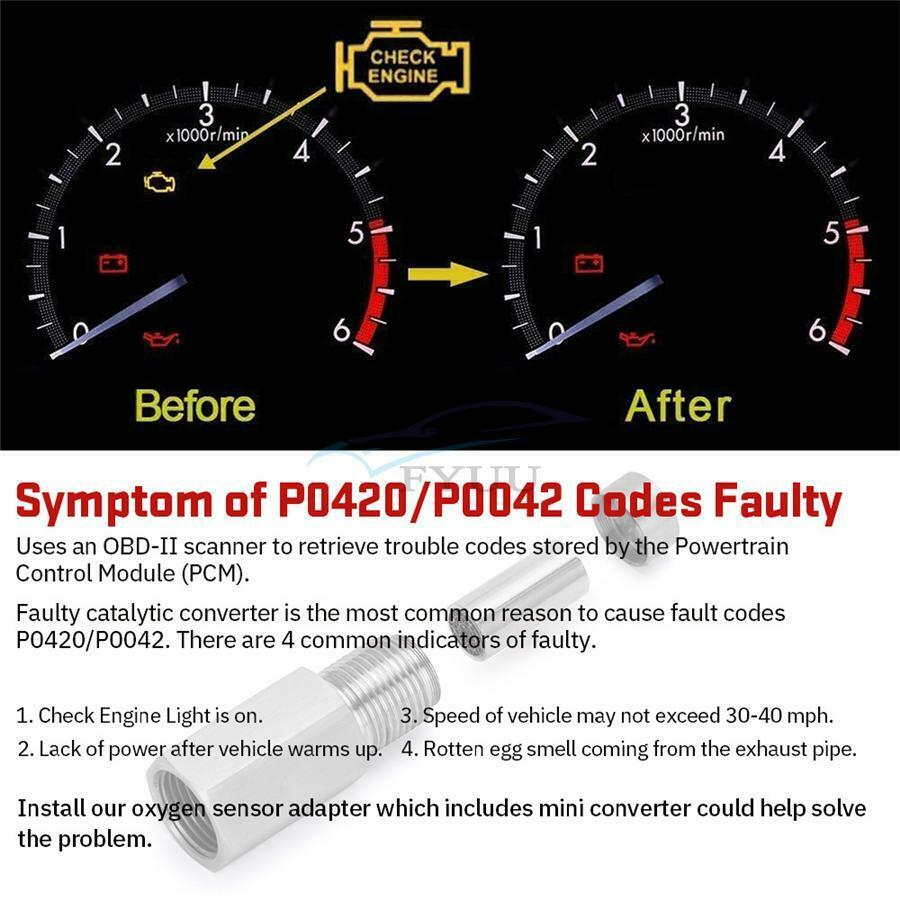 1 Set 58mm Universal SM18×1.5tainless Steel Catalytic Converter Oxygen O2 Sensor