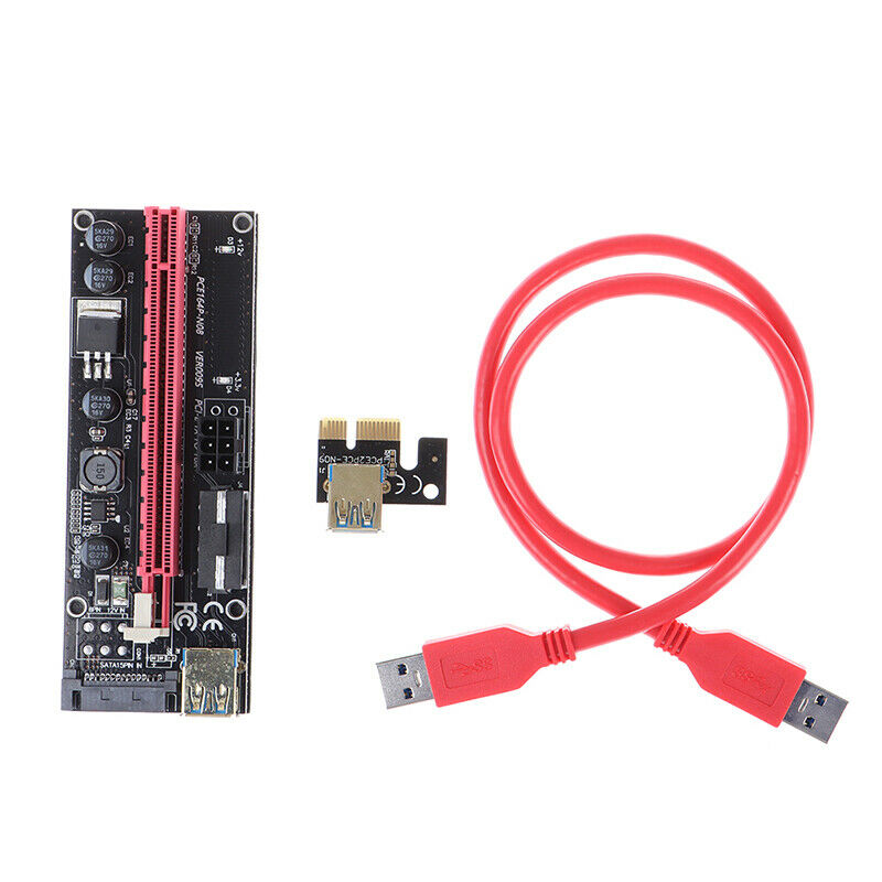 PCI-E Riser 009S Plus PCI-E 1X TO 16X Slot Adapter Riser Card 60cm USB 3.0SJCA