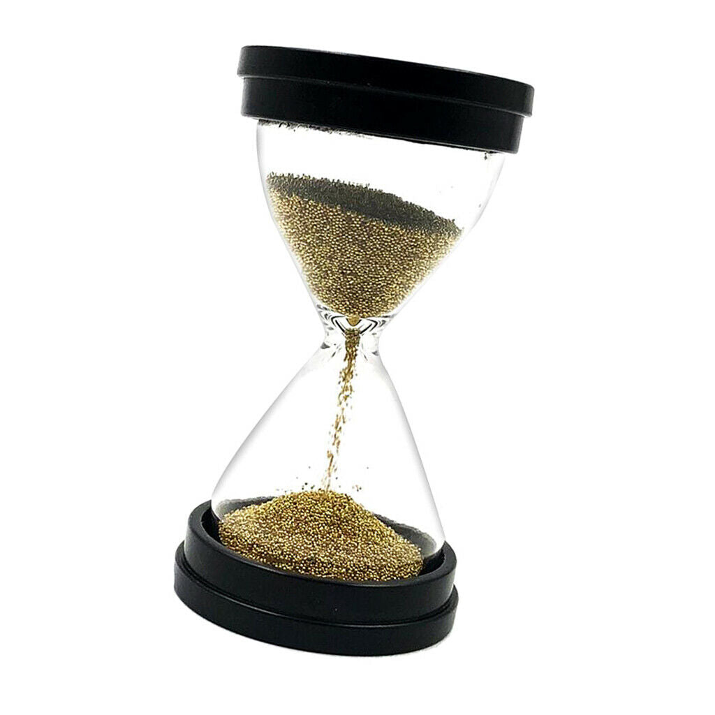 Round Plastic Sand Timer Golden Sand Glass Home Office Table Ornaments