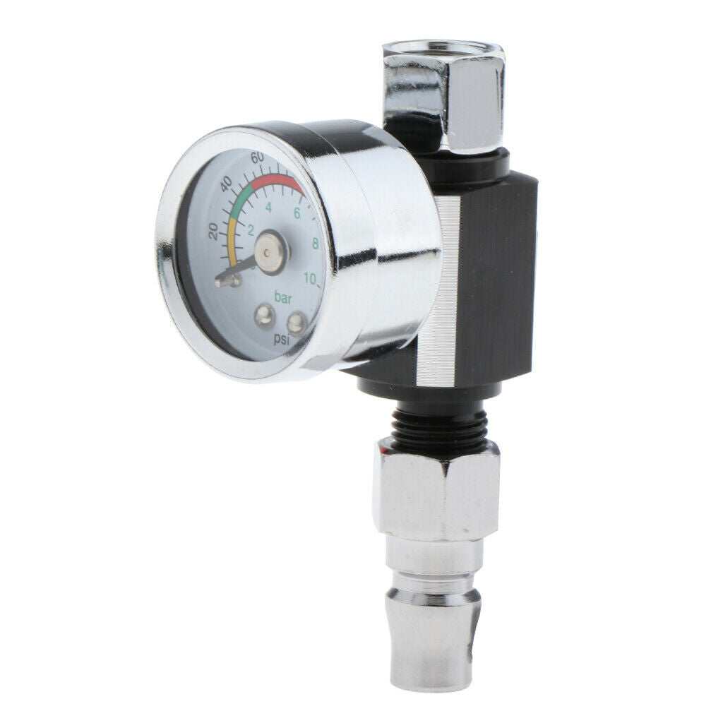 3Pcs Universal Spray Gun Air Pressure Regulator Valve Gauge Compact Size