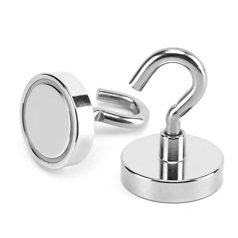 20x38mm 12Lb Heavy Magnetic Hooks With Stickers Strong Powerful Neodymium 10pcs
