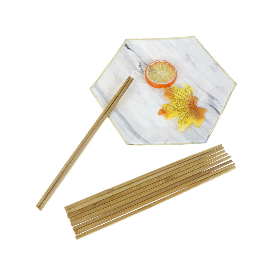 5pairs Reusable Natural Wavy Wood Chopsticks Chinese Chop Sticks Food Stic DEAU