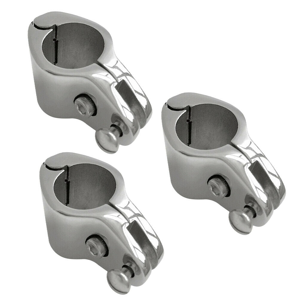 3pcs Boat Cover / Canopy Fitting Tube  Clamps Fit 25mm OD Tube Hinged