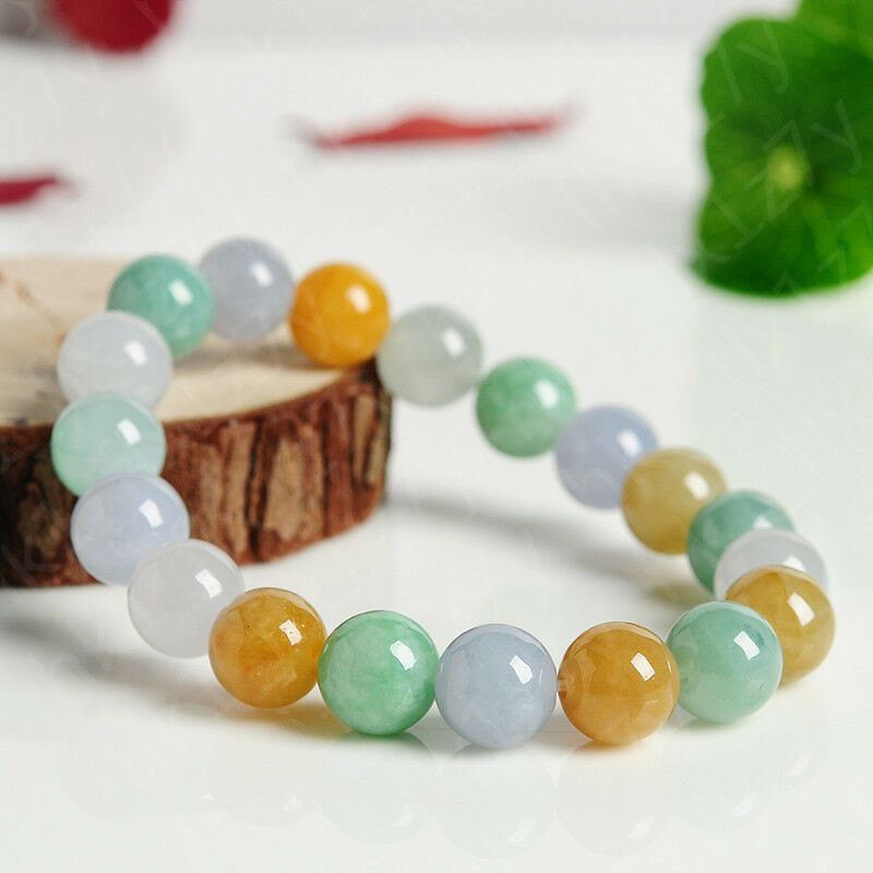 Natural A JADE JADEITE Bead Beads Bangle Bracelet 8mm A Certificate
