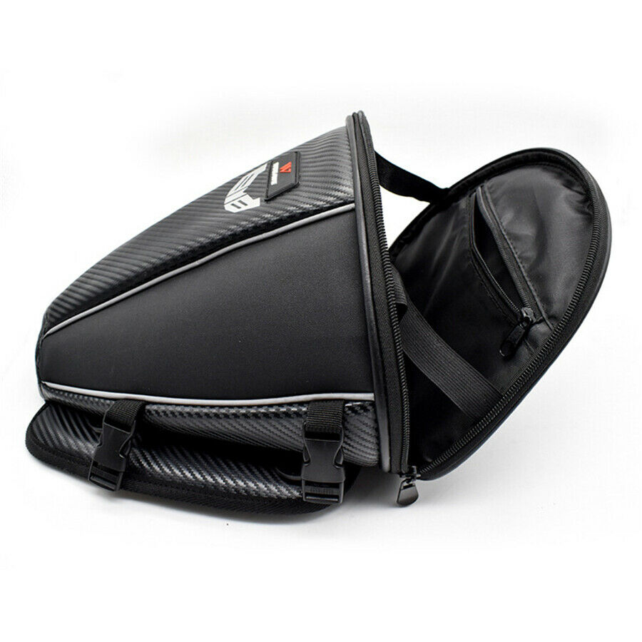 15L Motorbike PU &Polyester Rear Seat Tail Bag Luggage Backpack Multiple Pockets