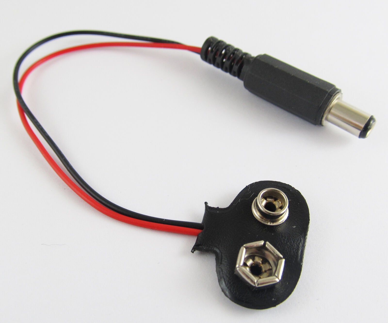 10pcs 2.5x5.5mm 9V Battery Snap T-Type cable Male DC Power Plug to 9V Batttery