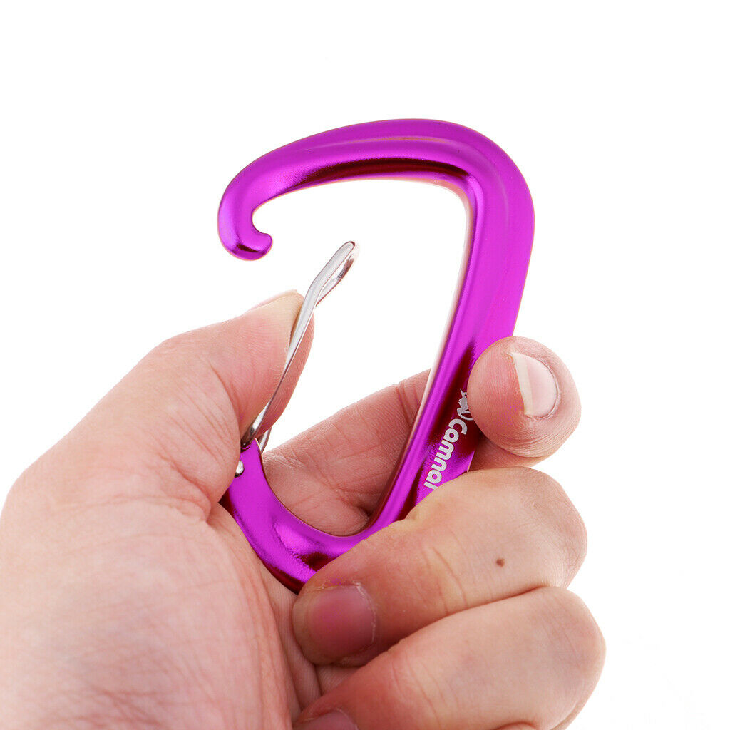 2pcs Wire Hammock Yoga Carabiner Quickdraw Hiking Keychain Backpack Buckle Clasp