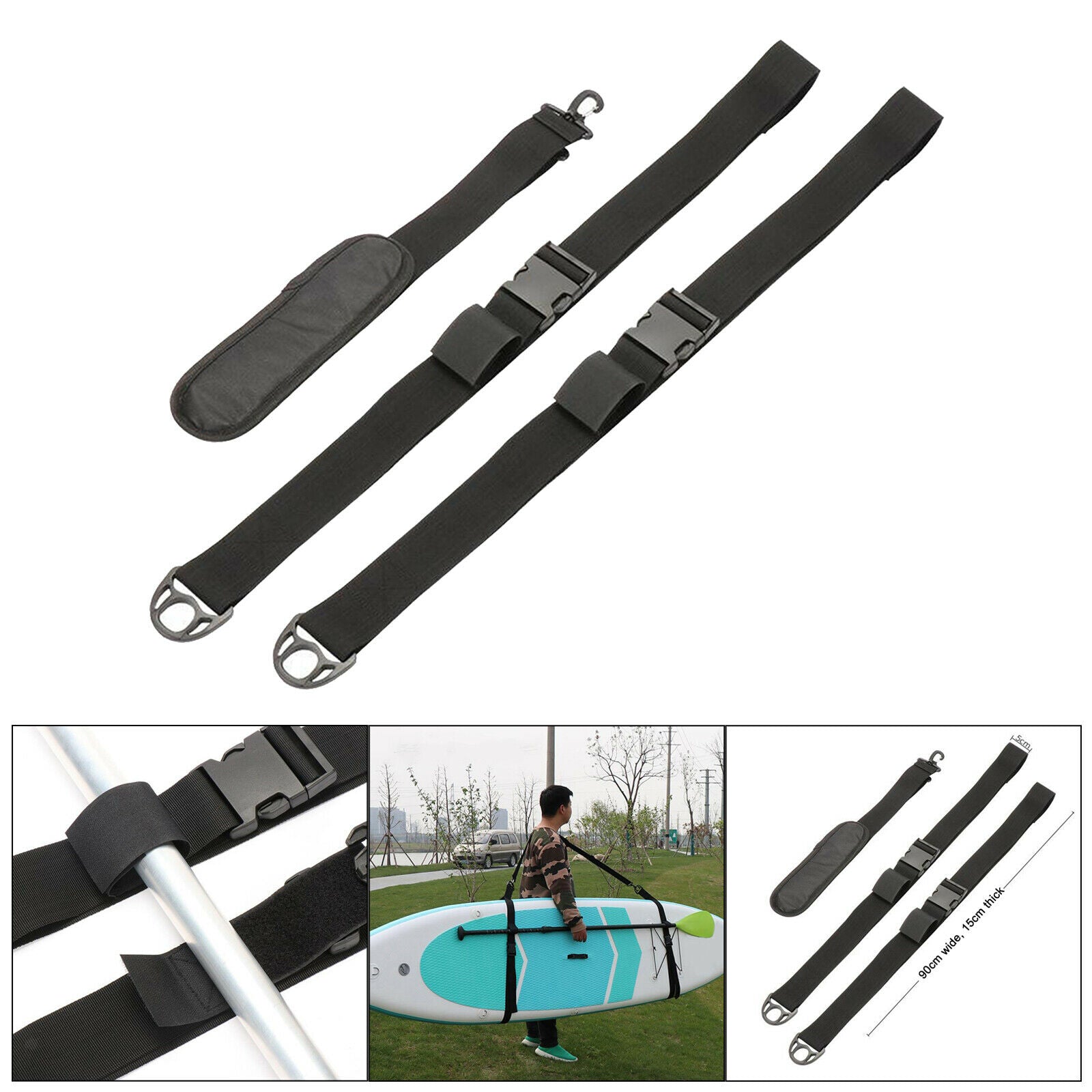 Durable Kayak   Carry Strap Canoe Storage Sling Shoulder Strap Black