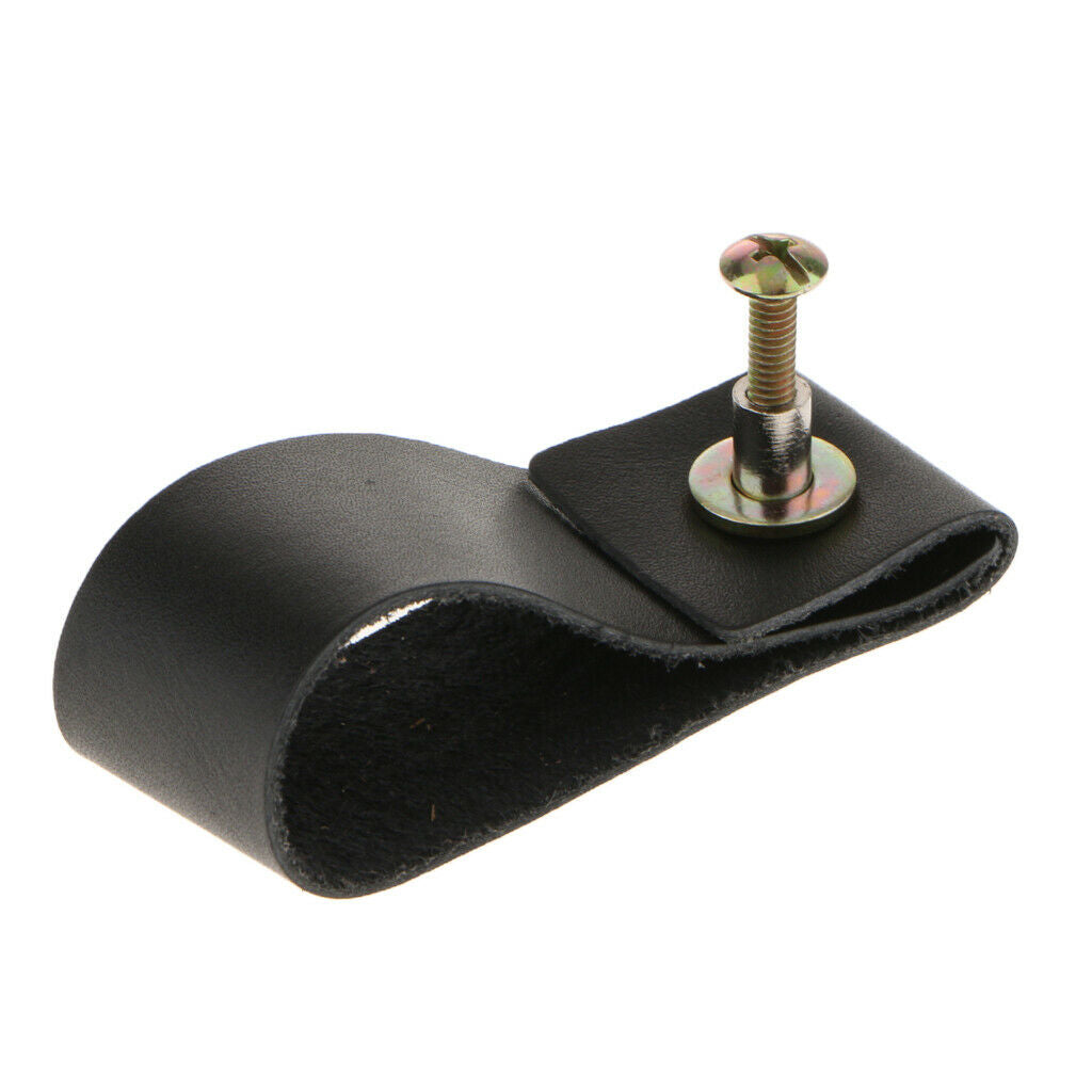 Set of 12 PU Leather Cabinet Pulls Closet Door Knob Handle Handmade Black