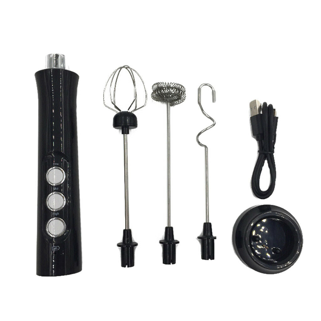 3-in-1 Electric Milk Frother Cafe USB Milk Foam Maker Latte Foamer Blender
