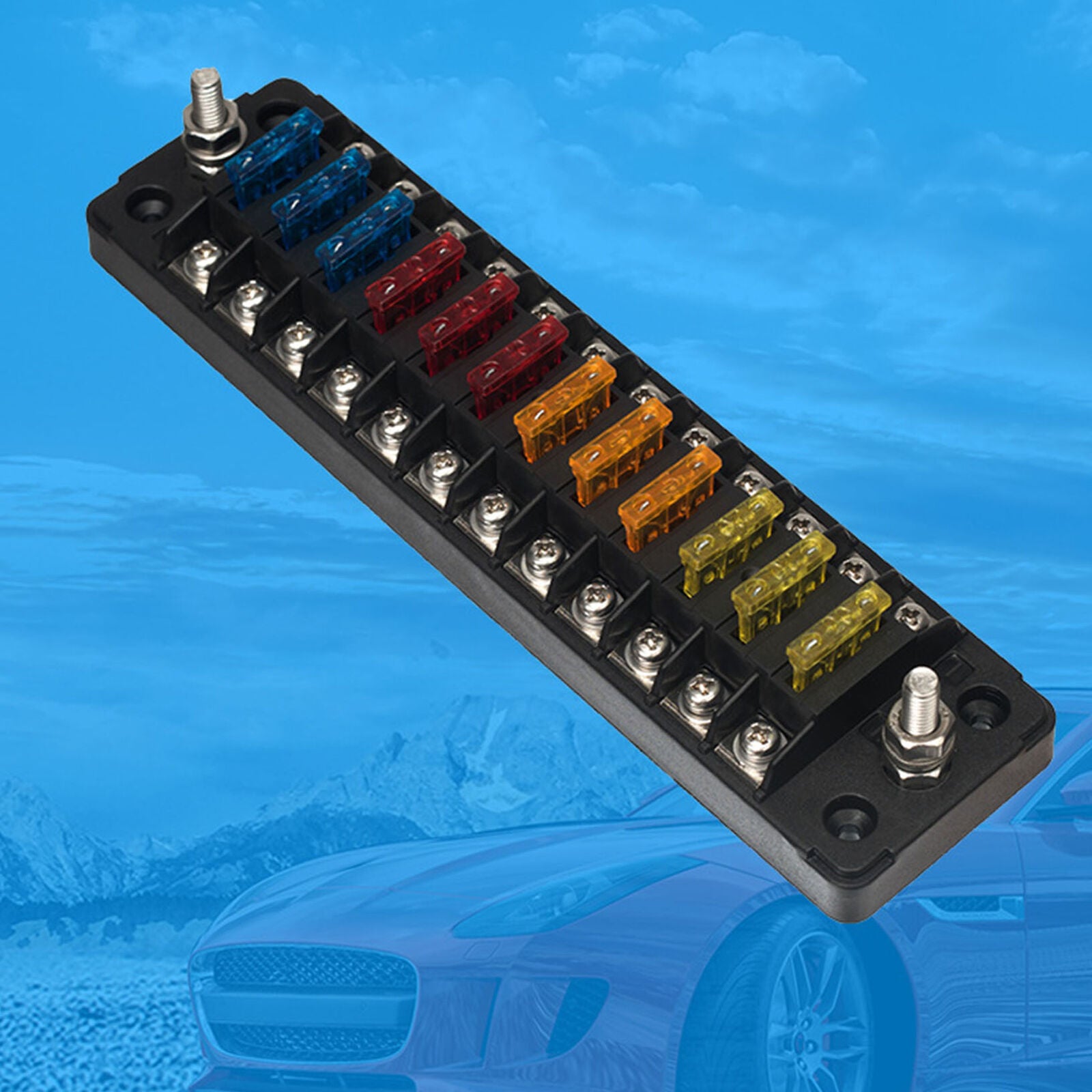 12 Way 12V / 32V Car Fuse Holder Fuse Box With 24x Fuse