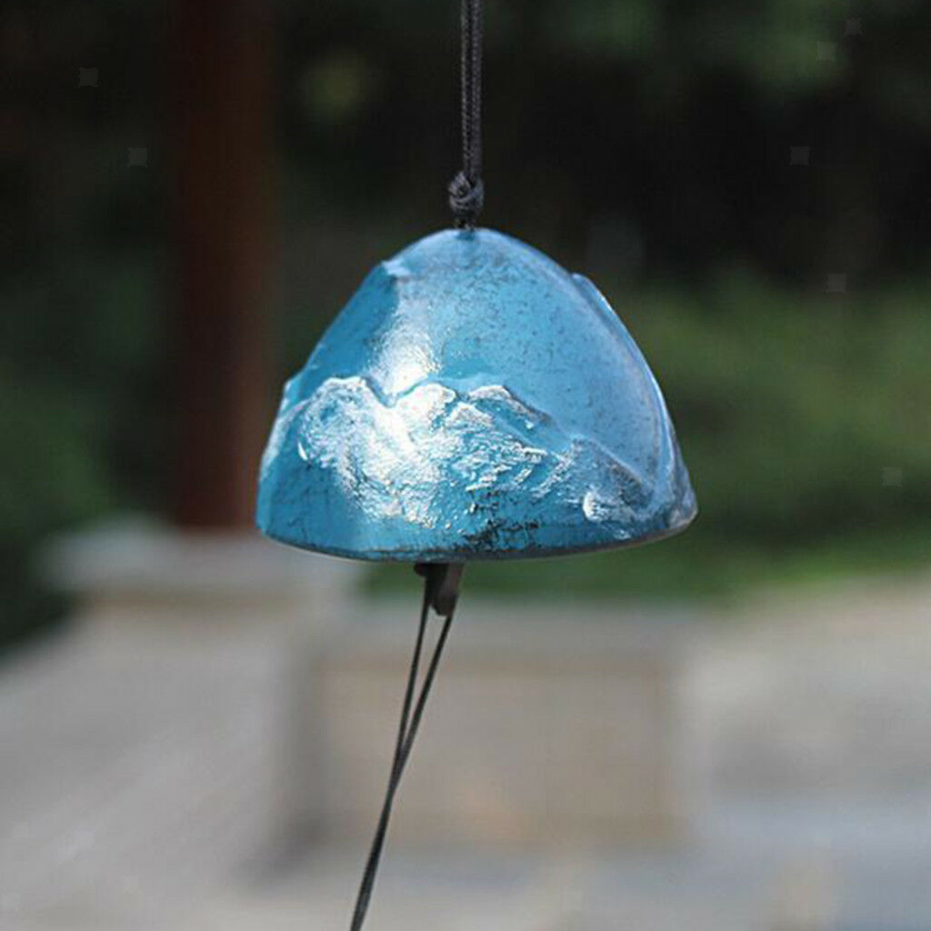 Temple Bell Japanese Wind Chime Round-Shaped Blue Home Garden Decor