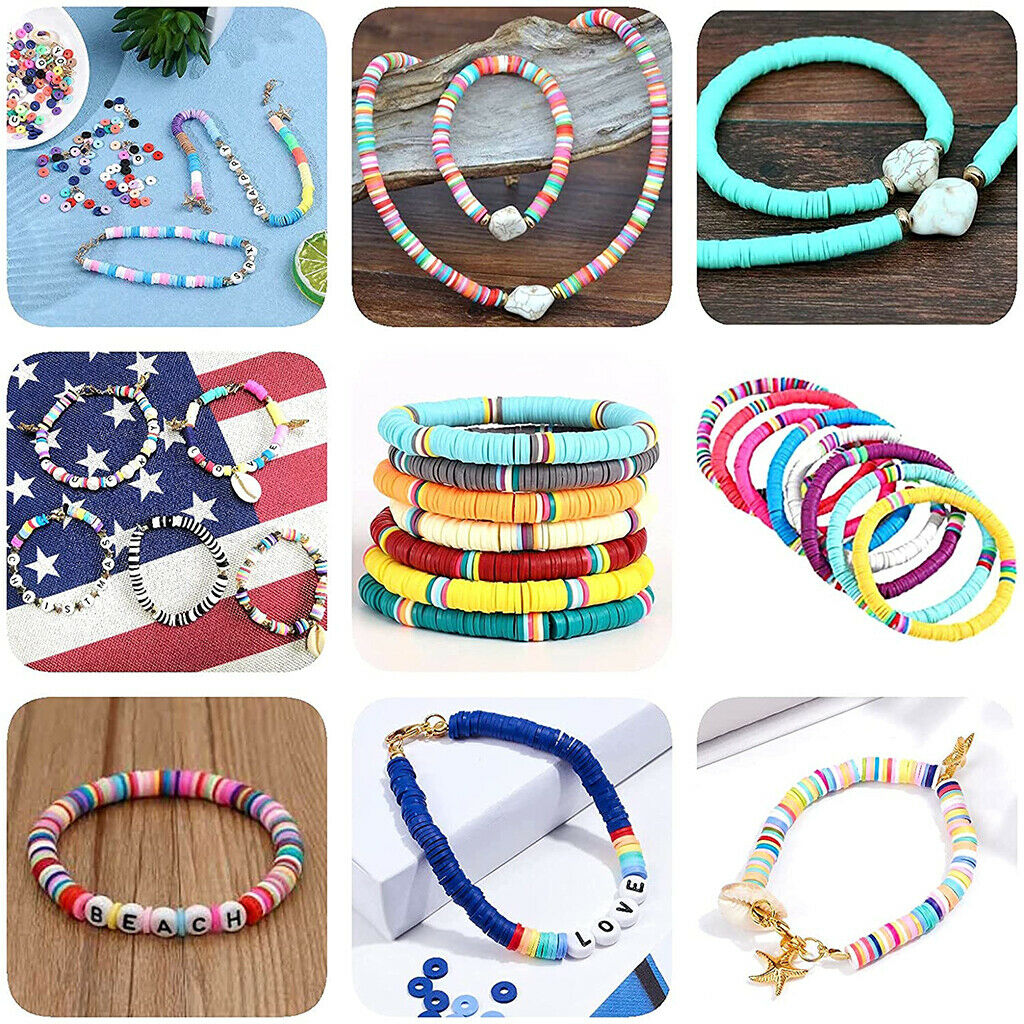 Polymer Clay Beads 5393 Pcs Pendant Set Rings for Bracelets Necklace Girls