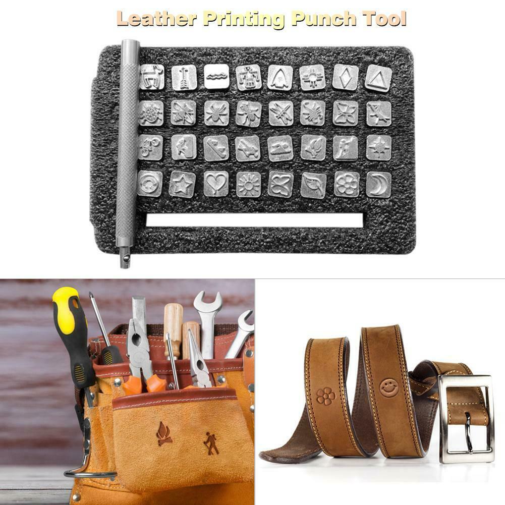 Leather Printing Punch Tools Handmade Carving Leathercraft Sculpture Stamp @