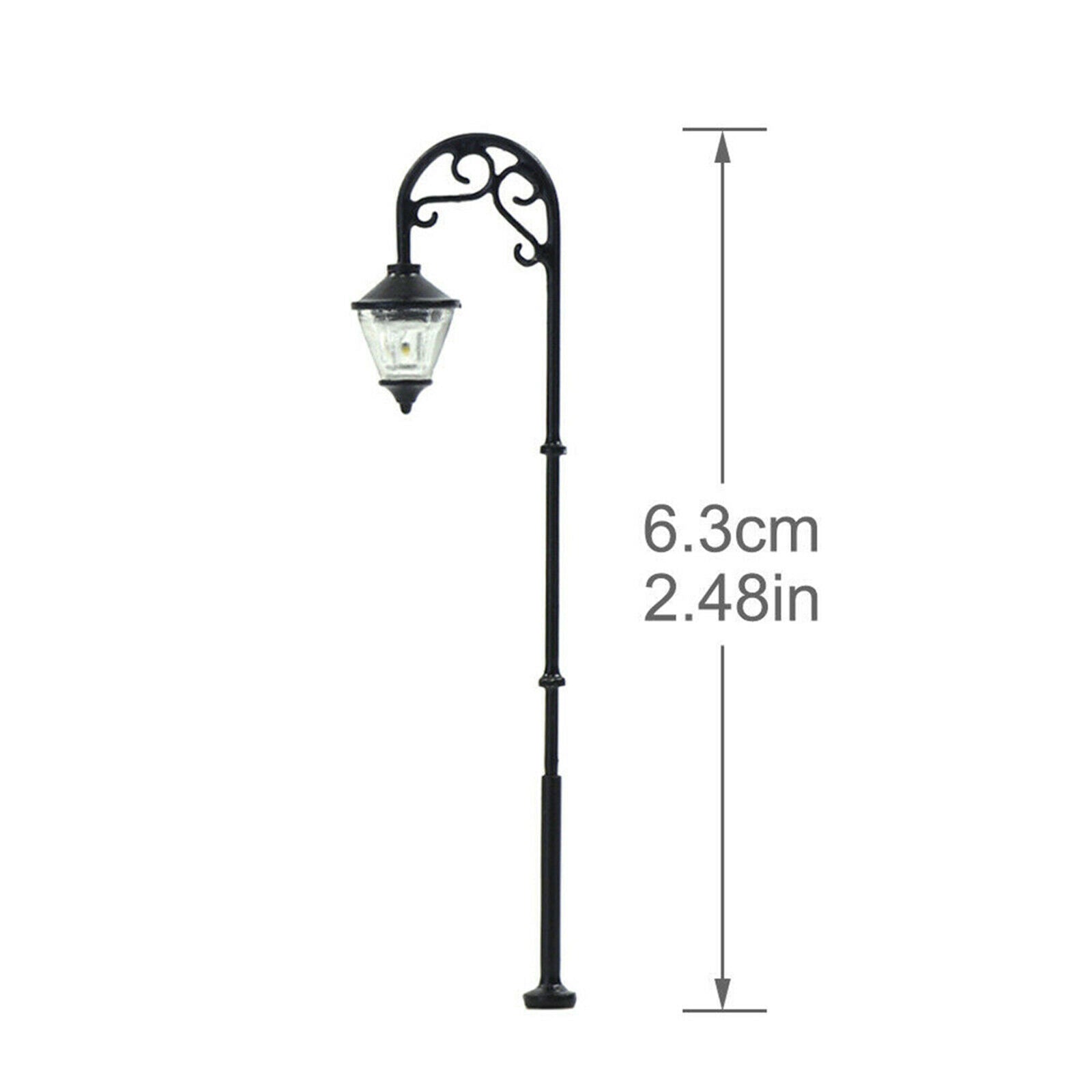 5pcs 1/87 HO Scale Mini Garden Railway Train 3V Lamppost Lights Accessory